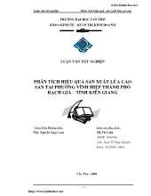 Luận văn Phân tích hiệu quảsản xuất lúa cao sản tại phường vĩnh hiệp thành phố rạch giá – tỉnh kiên giang