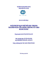 Đề tài Giải pháp hạn chế rủi ro trong thanh toán hàng xuất theo phương thức tín dụng chứng từ