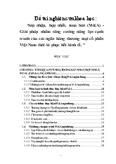 Đề tài Sáp nhập, hợp nhất, mua bán (M&A) -Giải pháp nhằm tăng cường năng lực cạnh tranh của các ngân hàng thương mại cổ phần Việt Nam thời kì phục hồi kinh tế