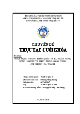 Chuyên đề Hoạt động thanh toán quốc tế tại ngân hàng Nông nghiệp và Phát triển Nông thôn chi nhánh Hà Thành