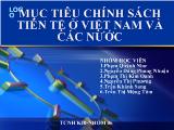 Đề tài Mục tiêu chính sách tiền tệ ở Việt Nam và các nước