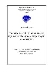 Khóa luận Tranh chấp về lãi suất trong hợp đồng tín dụng – thực trạng và giải pháp