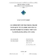 Luận văn Các hình thức hỗ trợ trong thanh toán quốc tế của HSBC đối với các doanh nghiệp xuất khẩu thủy sản tại ĐBSCL