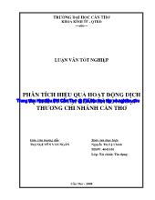 Luận văn Phân tích hiệu quả hoạt động dịch vụ thẻ ATM tại Ngân hàng Ngoại Thương chi nhánh Cần Thơ