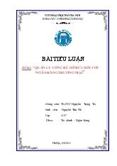 Tiểu luận Quản lý vốn chủ sở hữu đối với ngân hàng thương mại
