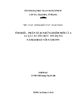 Tiểu luận Tìm hiểu, phân tích những điểm mới của luật các tổ chức tín dụng năm 2010 so với năm 1997