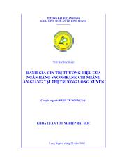 Khóa luận Đánh giá giá trịthương hiệu Ngân hàng Sacombank chi nhánh An Giang tại thị trường Long Xuyên