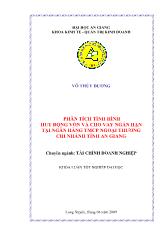 Khóa luận Phân tích tình hình huy động vốn và cho vay ngắn hạn tại Ngân hàng thương mại cổ phần Ngoại thương chi nhánh tỉnh An Giang