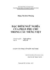 Luận văn Đặc điểm ngữnghĩa của phần phụchú trong câu tiếng Việt