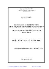 Luận văn Sử dụng một số bất đẳng thức thông dụng để chứng minh bất đẳng thức