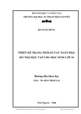 Luận văn Thiết kế trang Web số tay toán học hỗ trợ học tập cho học sinh lớp 10