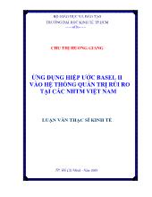 Đề tài Ứng dụng hiệp ước quốc tế Basel II vào hệ thống quản trị rủi ro của các ngân hàng thương mại Việt Nam