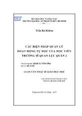 Luận văn Các biện pháp quản lý hoạt động tự học của học viên trường sĩ quan lục quân 2