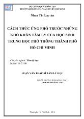 Luận văn Cách thức ứng phó trước những khó khăn tâm lý của học sinh trung học phổ thông thành phố Hồ Chí Minh