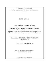 Luận văn Giải pháp hạn chếrủi ro trong hoạt động kinh doanh thẻtại Ngân Hàng Công Thương Việt Nam