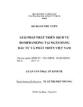Luận văn Giải pháp phát triển dịch vụ Homebanking tại Ngân h àng Đầu Tư và Phát Tri ển Việt Nam