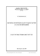Luận văn Hệ thống chủ đề trong bạch vân quốc ngữ thi của Nguyễn Bỉnh Khiêm