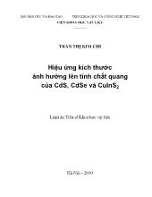 Luận văn Hiệu ứng kích thước ảnh hưởng lên tính chất quang của CdS, CdSe và CuInS2