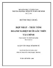 Luận văn Hợp nhất, thâu tóm doanh nghiệp dưới góc nhìn tài chính
