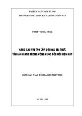 Luận văn Nâng cao vai trò của đội ngũ trí thức tỉnh An Giang trong công cuộc đổi mới hiện nay