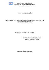 Luận văn Nhận thức của sinh viên trường đại học Tiền Giang về sức khỏe sinh sản