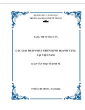 Luận văn Những nhân tố ảnh hưởng đến giá vàng và kinh doanh vàng trên thế giới và tại Việt Nam