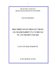 Luận văn Phát tri ển nguồn nhân lực trong các doanh nghiệp vừa và nhỏ tại TP. Cầ n Thơ đến năm 2020