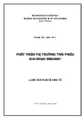 Luận văn Phát triển thị trường trái phiếu Việt Nam
