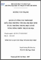 Luận văn Quản lý công tác phối hợp giữa nhà trường với cha mẹ học sinh ở các trường trung học cơ sở vùng nông thôn thị xã Bà Rịa
