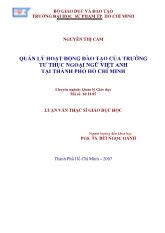 Luận văn Quản lý hoạt động đào tạo của trường tưthục ngoại ngữviệt anh tại thành phố Hồ Chí Minh