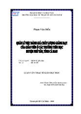 Luận văn Quản lý việc đánh giá chất lượng giảng dạy của giáo viên ở các trường tiểu học huyện Phú Tân, tỉnh Cà Mau