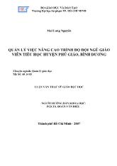 Luận văn Quản lý việc nâng cao trình độ đội ngũ giáo viên tiểu học huyện Phú Giáo, tỉnh Bình Dương