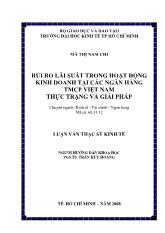 Luận văn Rủi ro lãi suất trong hoạt động kinh doanh tại các ngân hàng thương mại cổ phần Việt Nam – Thực trạng và giải pháp