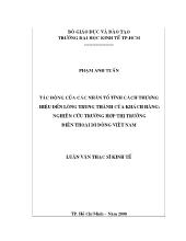 Luận văn Tác động của các nhân tố tính cách thương hiệu đến lòng trung thành của khách hàng: nghiên cứu trường hợp thị trường điện thoại di động Việt Nam