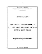 Luận văn Tài chính hợp nhất: lý luận, thực trạng và phương hướng hoàn thiện