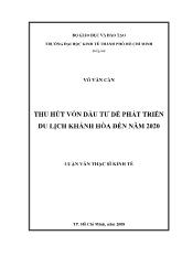 Luận văn Thu hút vốn đầu tư để phát triển du lịch Khánh Hòa đến năm 2020