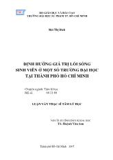 Luận văn Thực trạng định hướng giá trị lối sống sinh viên ở một số trường đại học tại TP.HCM