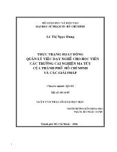 Luận văn Thực trạng hoạt động quản lý việc dạy nghề cho học viên tại các trường cai nghiện ma túy của thành phố Hồ Chí Minhvà các giải pháp