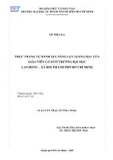 Luận văn Thực trạng tự đánh giá năng lực giảng dạy của giáo viên cơ sởII Trường Đại học Lao động– Xã hội TP.Hồ Chí Minh