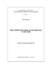 Luận văn Ước lượng suất sinh lợi của giáo dục ở Việt Nam