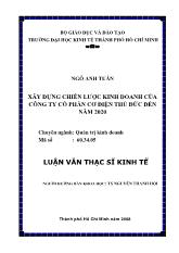 Luận văn Xây dựng chiến lược kinh doanh của Công ty Cổ phần Cơ điện Thủ Đức đến năm 2020