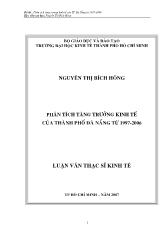 Đề tài Phân tích tăng trưởng kinh tếcủa TP Đà Nẵng từ 1997-2006
