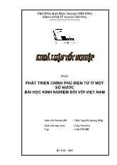 Đề tài Phát triển chính phủ điện tử ởmột sốnước - Bài học kinh nghiệm đối với Việt Nam