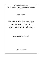 Luận văn Phương hướng chuyển dịch cơcấu kinh tếngành tỉnh Trà Vinh đến năm 2015
