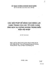 Đề tài Các giải pháp để nâng cao tính cạnh tranh của các tổ chức cung ứng dịch vụ chứng khoán trong điều kiện hội nhập