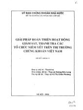 Đề tài Giải pháp hoàn thiện hoạt động giám sát thanh tra các tổ chức niêm yết trên thị trường chứng khoán Việt Nam