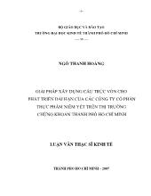 Đề tài Giải pháp xây dựng cấu trúc vốn cho phát triển dài hạn của các công ty cổ phần thực phẩm niêm yết trên thị trường chứng khoán TP.HCM