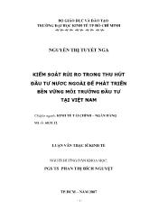 Đề tài Kiểm soát trong thu hút đầu tư nứơc ngoài để phát triển bền vững môi trường đầu tư tại Việt Nam