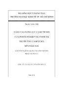 Đề tài Nâng cao năng lực cạnh tranh của doanh nghiệp Việt Nam tại thị trường Campuchia đến năm 2020