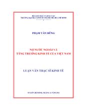 Đề tài Nợ nước ngoài và tăng trưởng kinh tế của Việt Nam